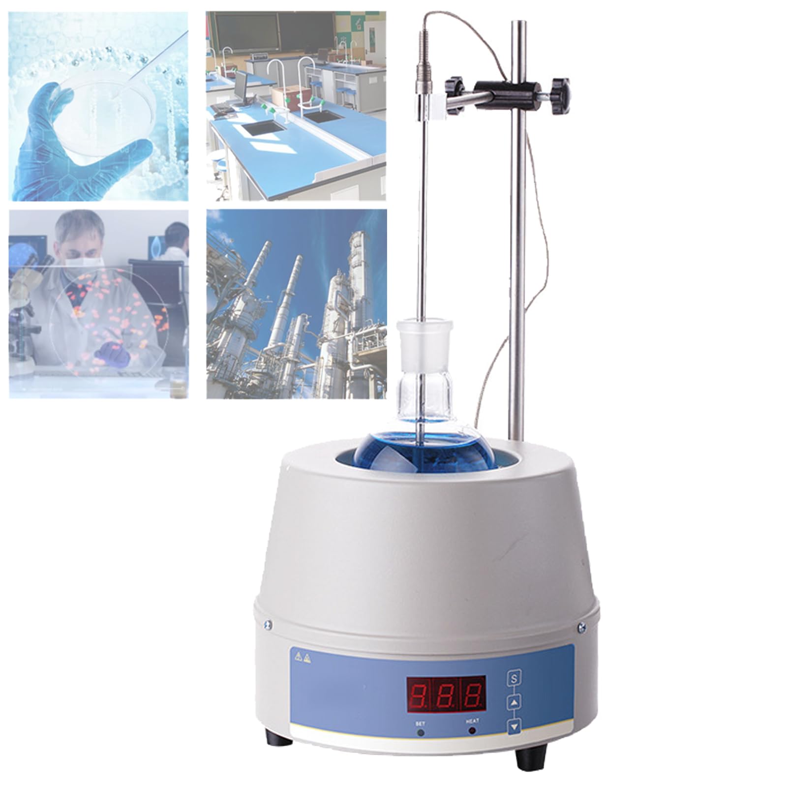 Cyfrowa kurtka grzewcza z regulacją temperatury, ogrzewanie magnetyczne, pojemność 100 ml - 2000 ml, sonda temperatury do 300°C, sprzęt laboratoryjny