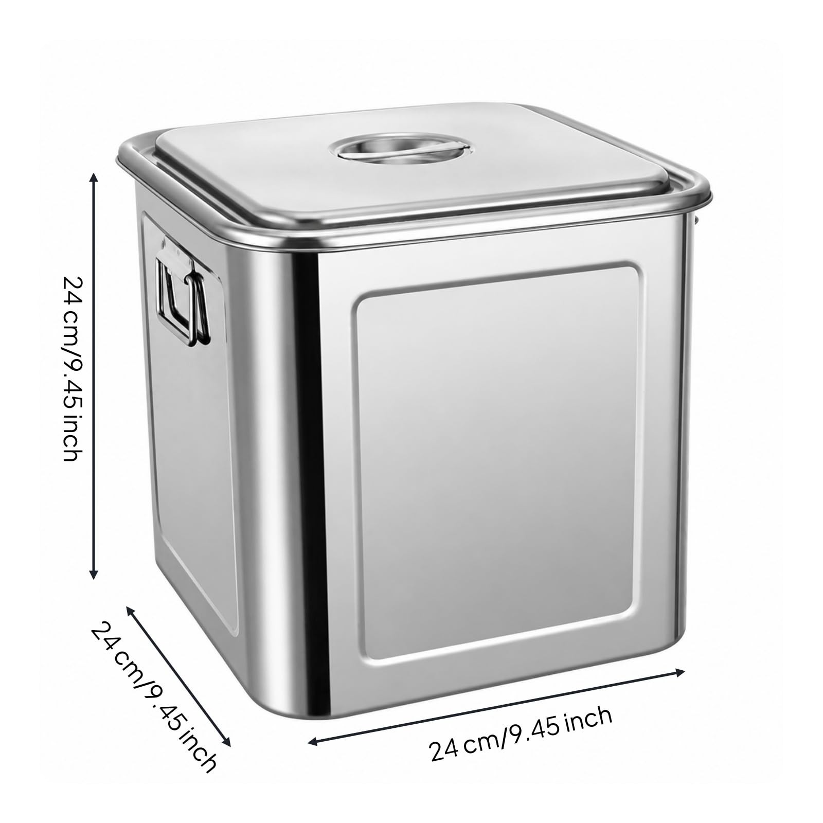 Boîte Stockage avec Couvercle Carré, 4L, Sans Anse