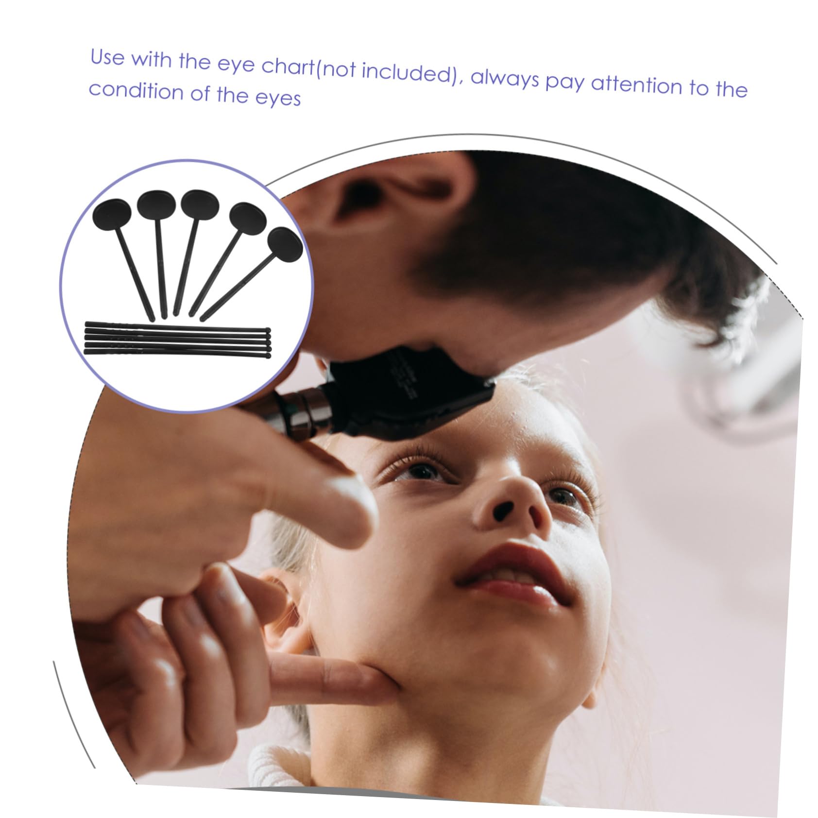 FRCOLOR 1 Set Blindfold Eye Optometry Tool Eye Chart Hand Pointer Tool Eye Occluder for Eye Exam Vision Test Eye Exam Rod Test Tool Eye Mask Handheld Eye Occluders Medical Abs