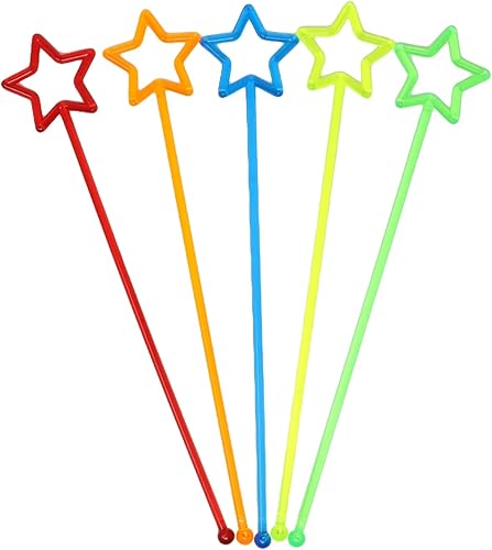 Honbay 60 palitos de plástico Swizzle Sticks en forma de estrella para cócteles, bebidas heladas, para bares, cafeterías, restaurantes y uso