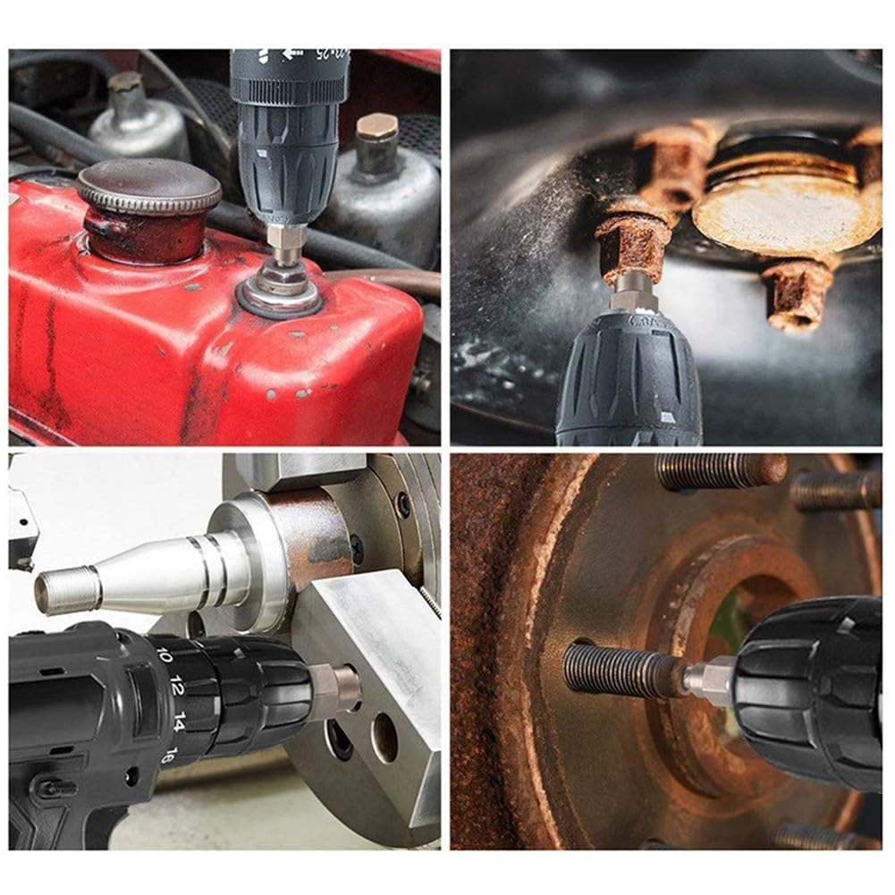 Juego de extractor de tornillos, kit de extracción de pernos, herramienta de perno roto, accionamiento 3/8, acero de alto carbono, 26 piezas para sujetadores dañados