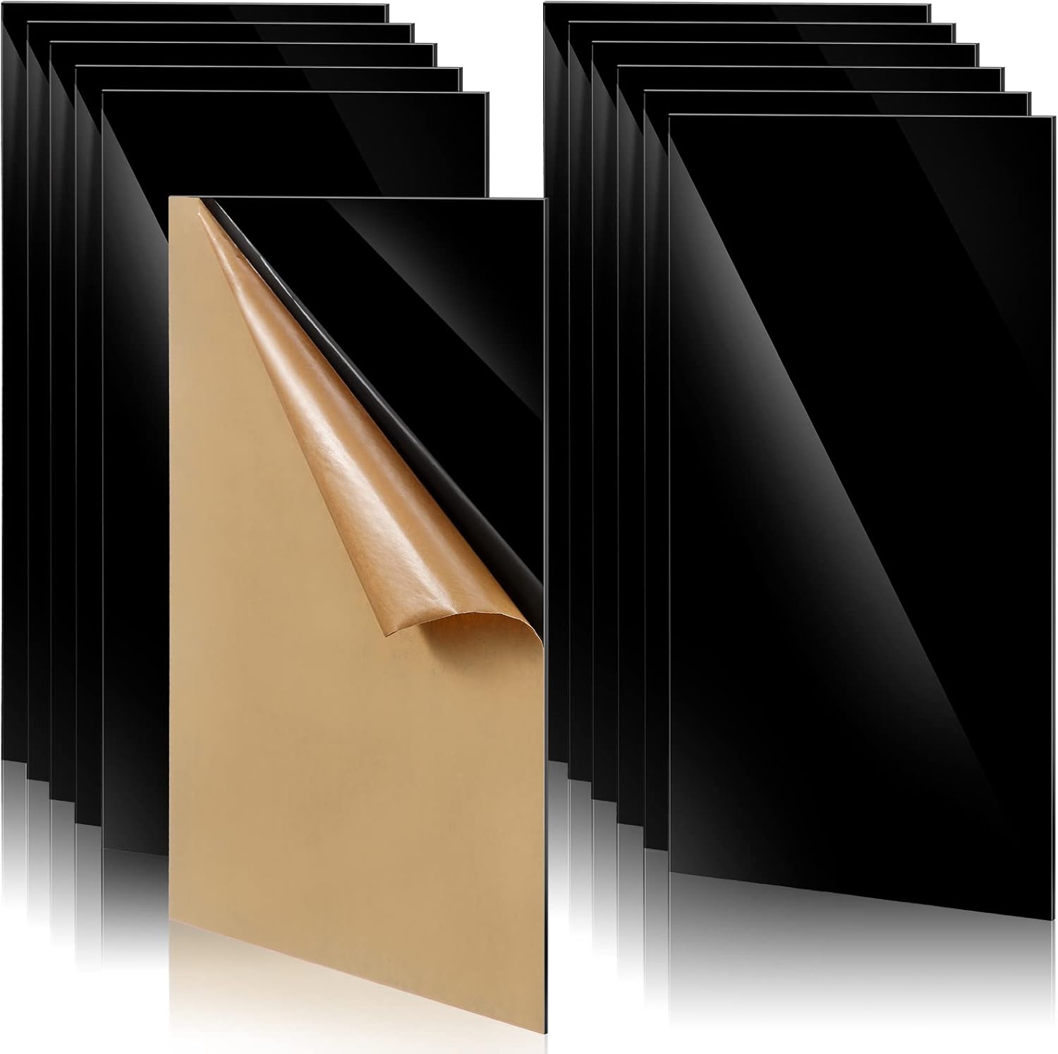 Nezyo 12 Pieces 12 x 16 Inch Black Acrylic Sheets 1/8 Inch