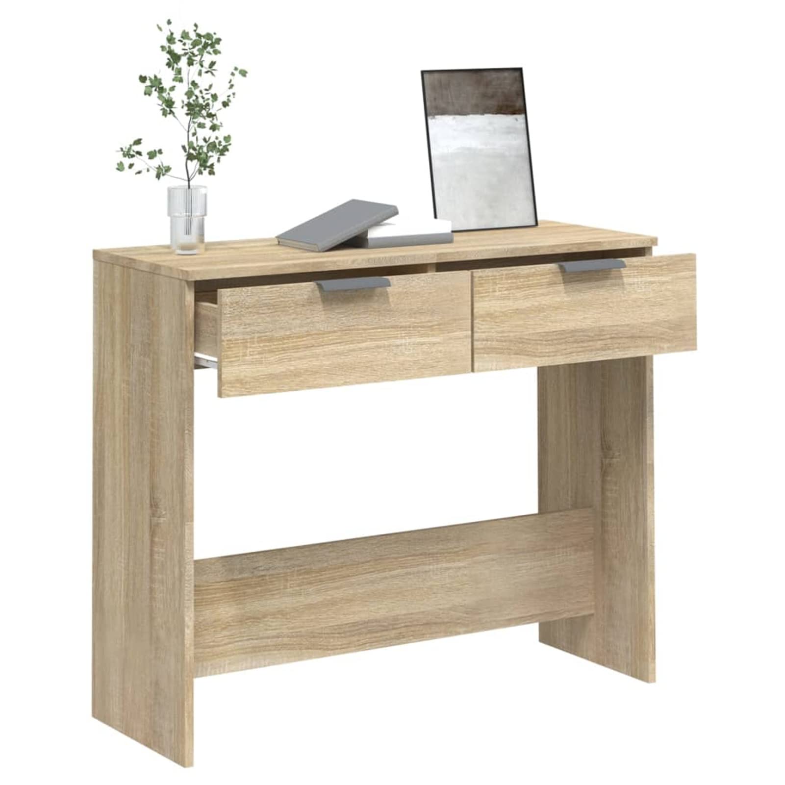 Homgoday Mesa Consola de Madera contrachapada Roble Sonoma 90x36x75 cm Mesas auxiliares de salón,Mesa Consola Recibidor Mueble de Entrada Estrecha Clásica