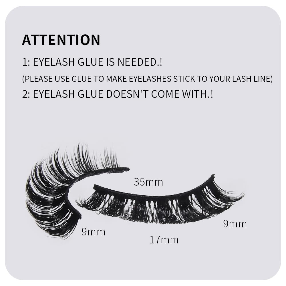 AKARA Ciglia finte Naturali 7 Coppie 3D Volume Russo False Mink