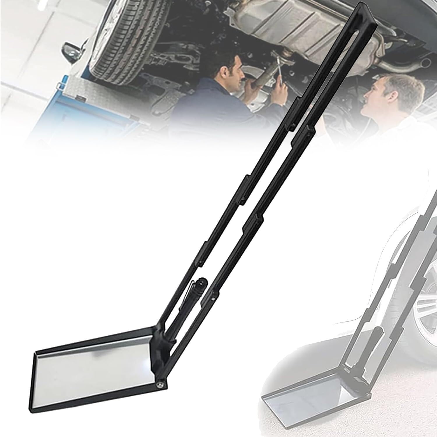 YNIYUJKL Handheld Telescopic Inspection Mirror, Under Vehicle Inspection Mirror, Foldable Led Light Car Inspection Mirror, Square Mechanic Mirror For Inspect Cars, Machines