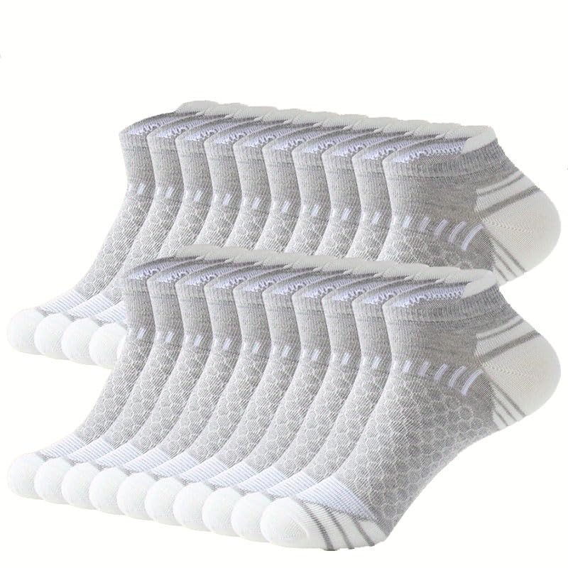 Short Socks for Men in Summer, Comfortable and Breathable, Suitable for Outdoor Sports (20 Pairs)