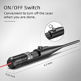 EZshoot Bore Sight Kit for .17 to 12GA Calibers BoreSighter with Button Switch Red Laser Bore Sight