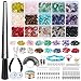 Ringe Selber Machen Set, Selizo schmuck Selber Machen Set, Ohrringe Selber Machen Set Natürlicher Edelsteine set ,Kristallperlen Schmuck Basteln Bastelset Kit für DIY Schmuck Halskette Armband Ohrring