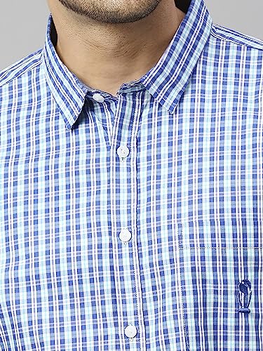 Image of Thomas Scott Mens | Half Sleeve Checkes | Printed | Slim Fit | 100% Cotton | Spread Collar | Shirts