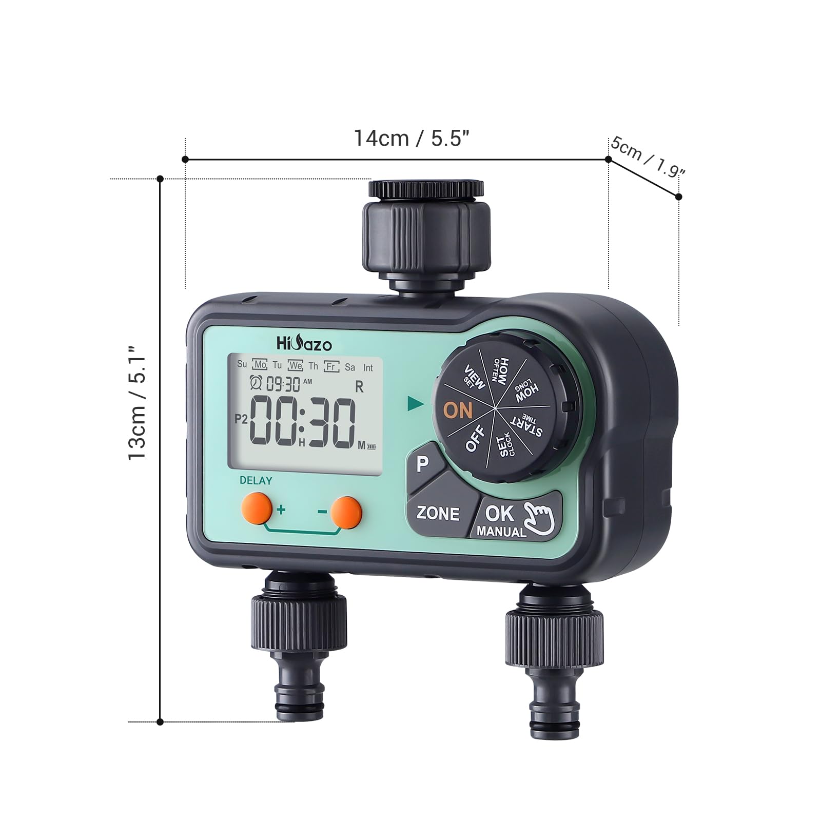 Programmateur Arrosage Automatique, 2 Sorties 6 programmes d'arrosage par Jour, arrosage Automatique et Rapide, Prend en Charge Le Mode Manuel/Retard de Pluie/Protection de Batterie Faible