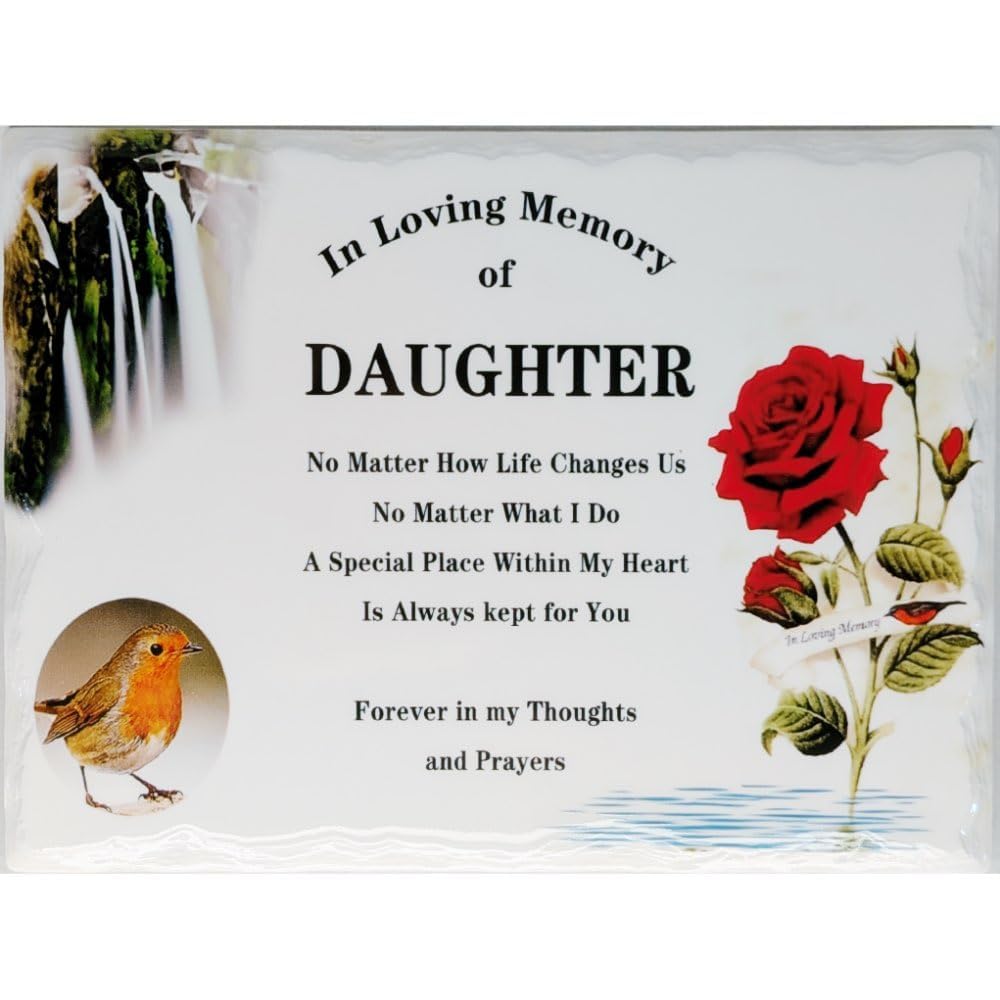 In Memoriam Rectangular Tile Grave Plaque (20 x 15 cm) (Daughter, 20 x 15 cm) โ image 1