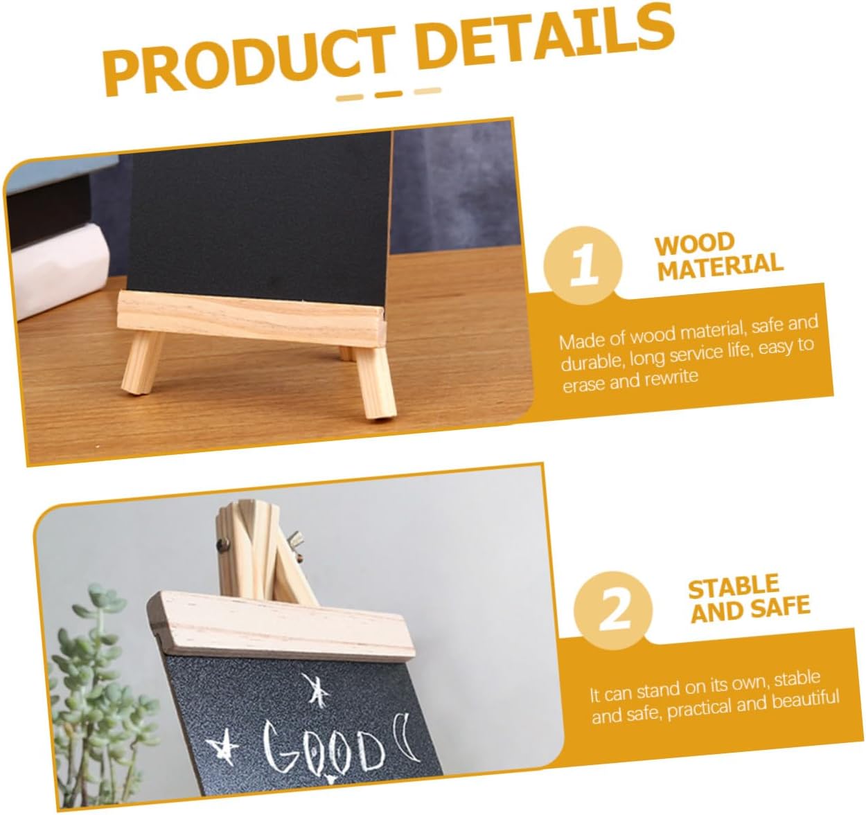 Wedding Blackboard Sign Wood Message Board for Cafe Restaurant Bar Party Supplies Double-Sided Chalkboard for Table Display Reusable Decorative Menu and Event Decoration