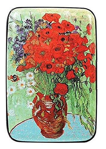 Van Gogh Poppy Vase RFID Secure Data Theft Protection Credit Card Armored Wallet