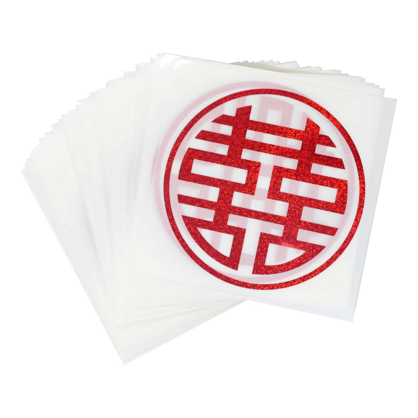 Honbay 40PCS Double Happiness Stickers Chinese Wedding Self-Adhesive Stickers Traditional Xi Sealing Labels for Wedding Supplies Door Window New House Layout (90mm)