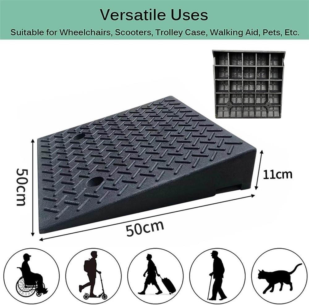 Rubber Curb Ramps,3in / 4in / 5in / 6in Rise Heavy Duty Rubber Threshold Ramp, Portable Driveway Ramps for Cars s Scooter (Size : 11cm/4.3 inch)