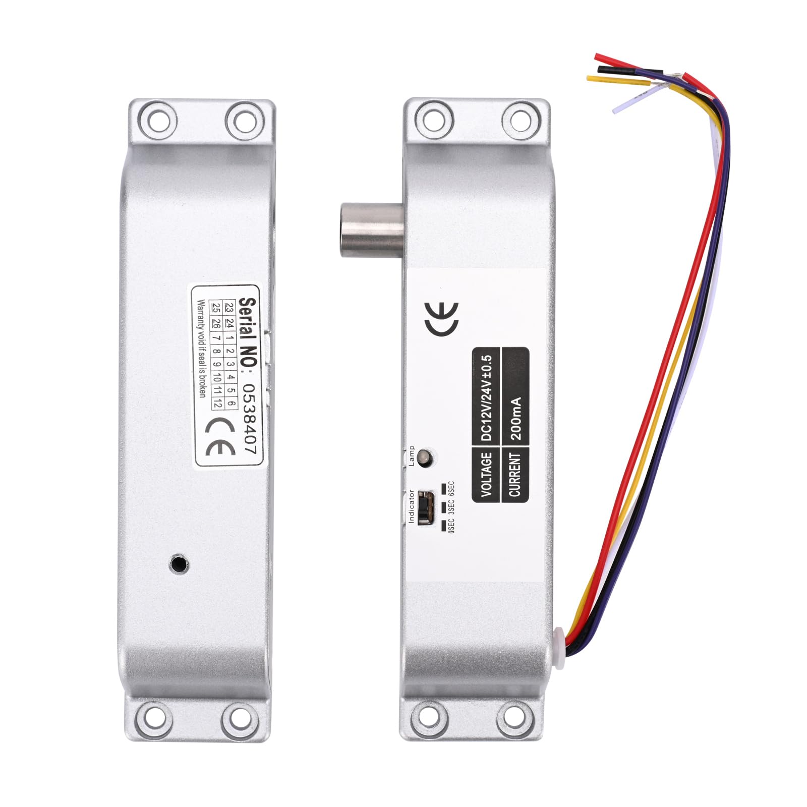 Electric Drop Bolt Lock NO Mode Fail Security DC 12V Electronic Bolt Door Lock for Access Control System with Time Delay