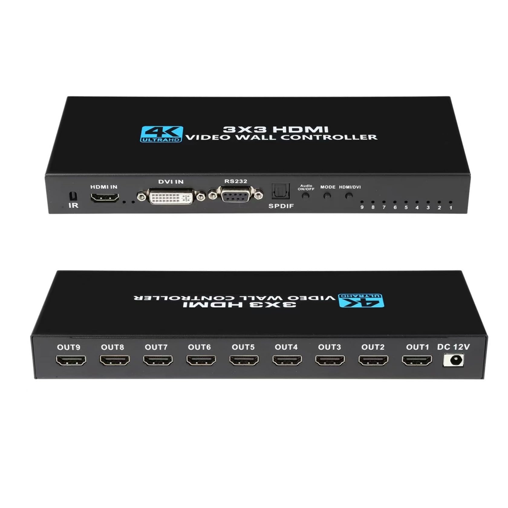 3x3 Video Wall Controller 4K HDMI DVI Input 1080P 3x3 2x3 2x4 4x2 1x4 TV Wall Controller Processor 9 Screen Splicing Splicer Box