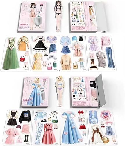 Miniatura 4 de soputry Disfraz magnético para bebé, princesa magnética de vestir de muñeca de papel con imán para juegos de vestir, juego de viaje de simulación y