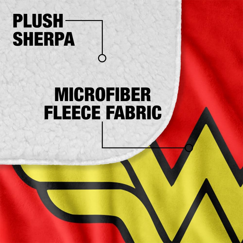 Wonder Woman Wonder Mom Silky Touch Sherpa Back Super Soft Throw Blanket