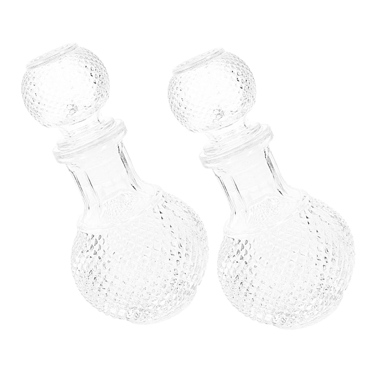 LIFKOME 2 pezzi Decanter in Vetro Trasparente per Whisky e Vino Bottiglie Spesse per Bar Ristorante e Casa Design Creativo Elegante per Conservare e Aromatizzare Liquori
