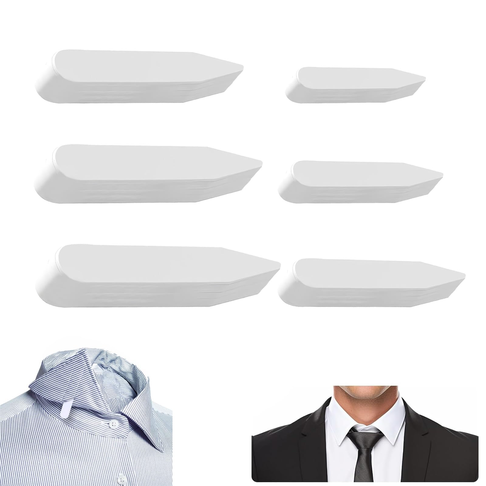 RT 60er Set Kragenstäbchen für Herrenhemden, hemdkragen einsatz herren, Kragenverstärker aus Stäbchen für einen perfekten Sitz des Hemdkragens, Vater oder Ehemann (in 6 Größen)