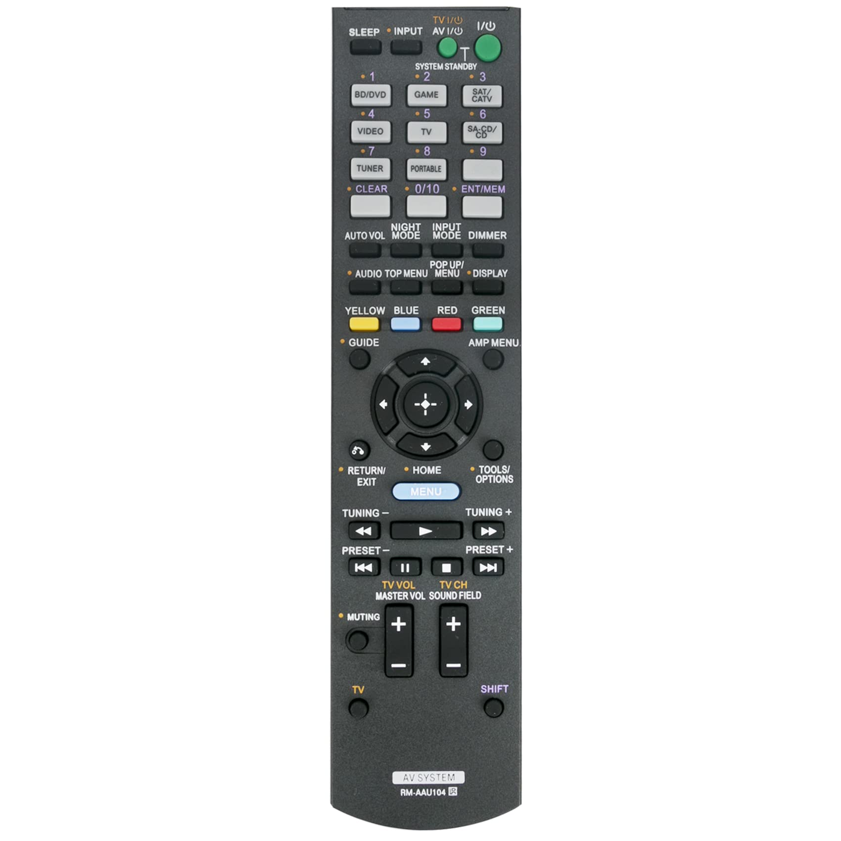 Allimity RM-AAU104 RMAAU104 Replacement Remote Control fit for Sony Multi Channel AV Receiver STR-DH520 STRDH520