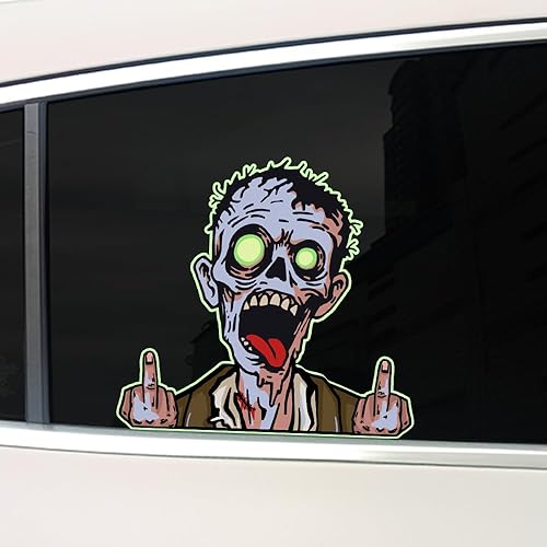 Miniatura 9 de Adhesivo de zombis de terror de Halloween para autos, Vesvory 2 calcomanías de zombis de terror, calcomanías de vinilo para automóviles,