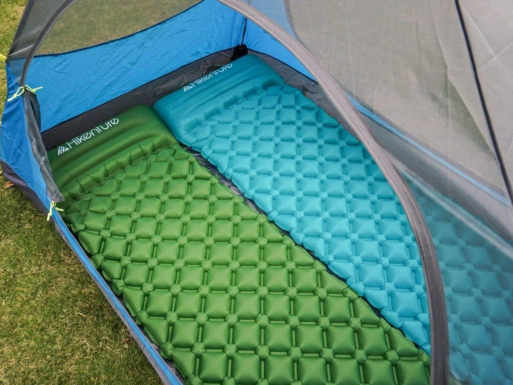 Hikenture Backpacking Sleeping Pad Ultralight Camping Pad,Upgraded Wavy Design Air Support Sleeping Mat, Compact Lightweight for Sleeping Bag,Car,Outdoor,Camp,Hammock (Light Blue)
