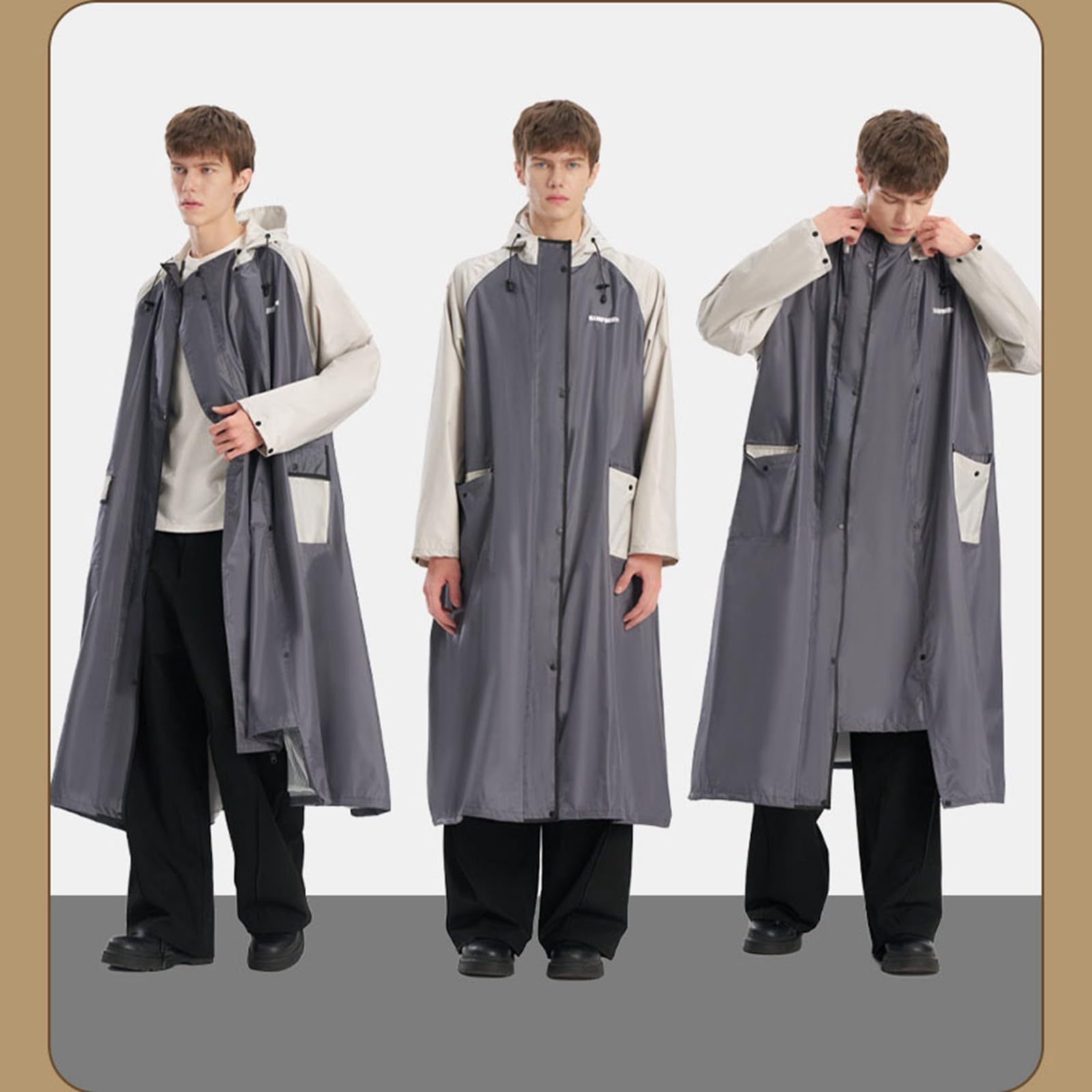 Regenponcho Herren Poncho Waterproof Rain Fahrrad Mit Ärmel Regencape Army Regenschutz Wandern XXL Große Größen Campingausrüstung Rucksack Wasserdicht Festival Einweg XL Regenjacke Regen Camping