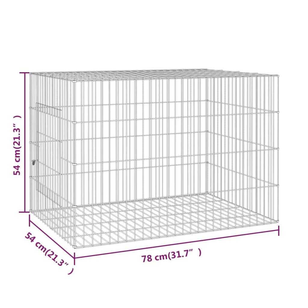 vidaXL Gabbia per conigli per interni ed esterni, per piccoli animali, recinto per conigli, recinto per animali domestici, con porta, 78 x 54 x 54 cm, ferro zincato