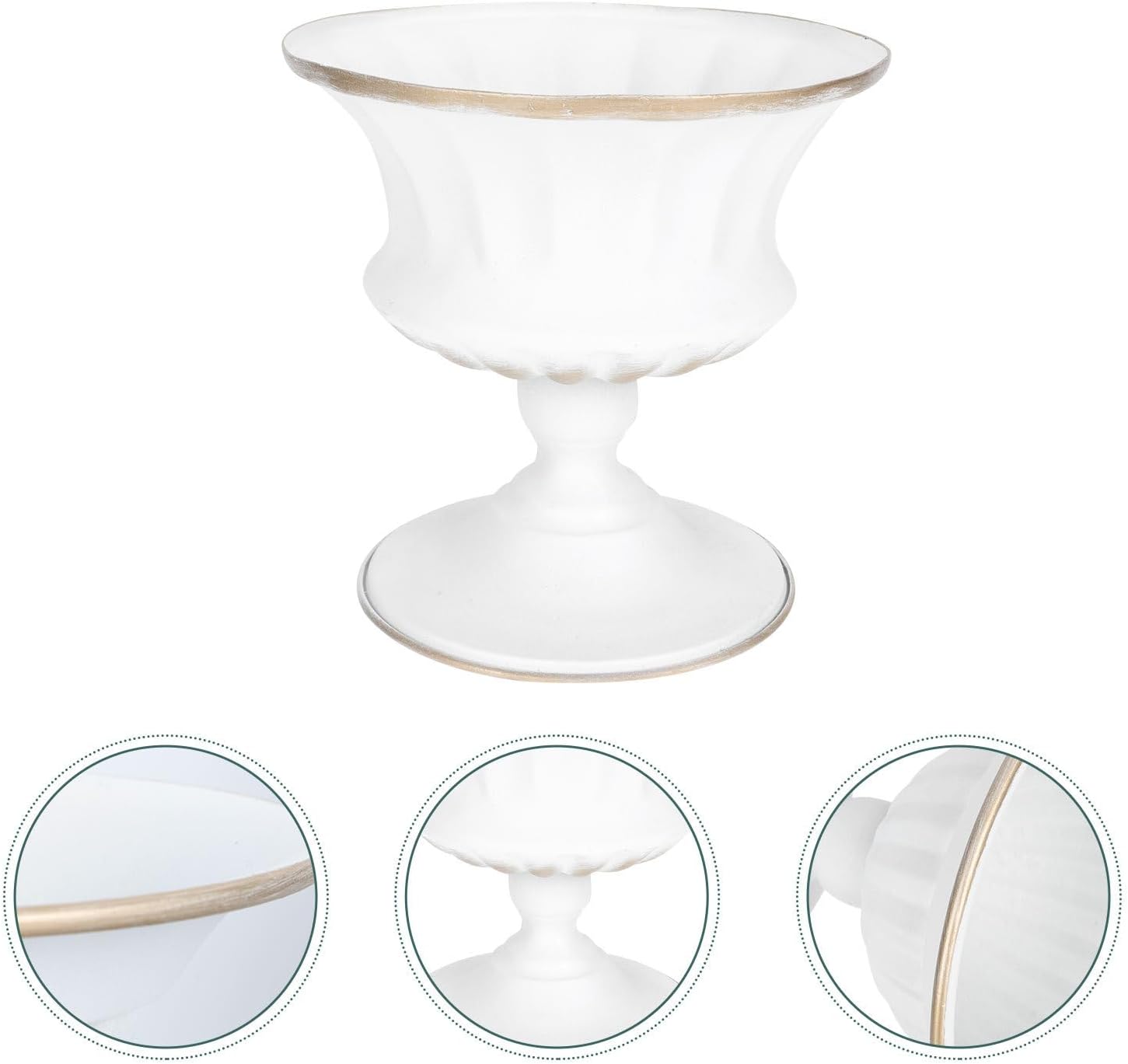 PRETYZOOM Small Urn Planter, Ceramic White Flower Vase for Table Centerpiece, White Flower Arrangement, Wedding Table Decoration