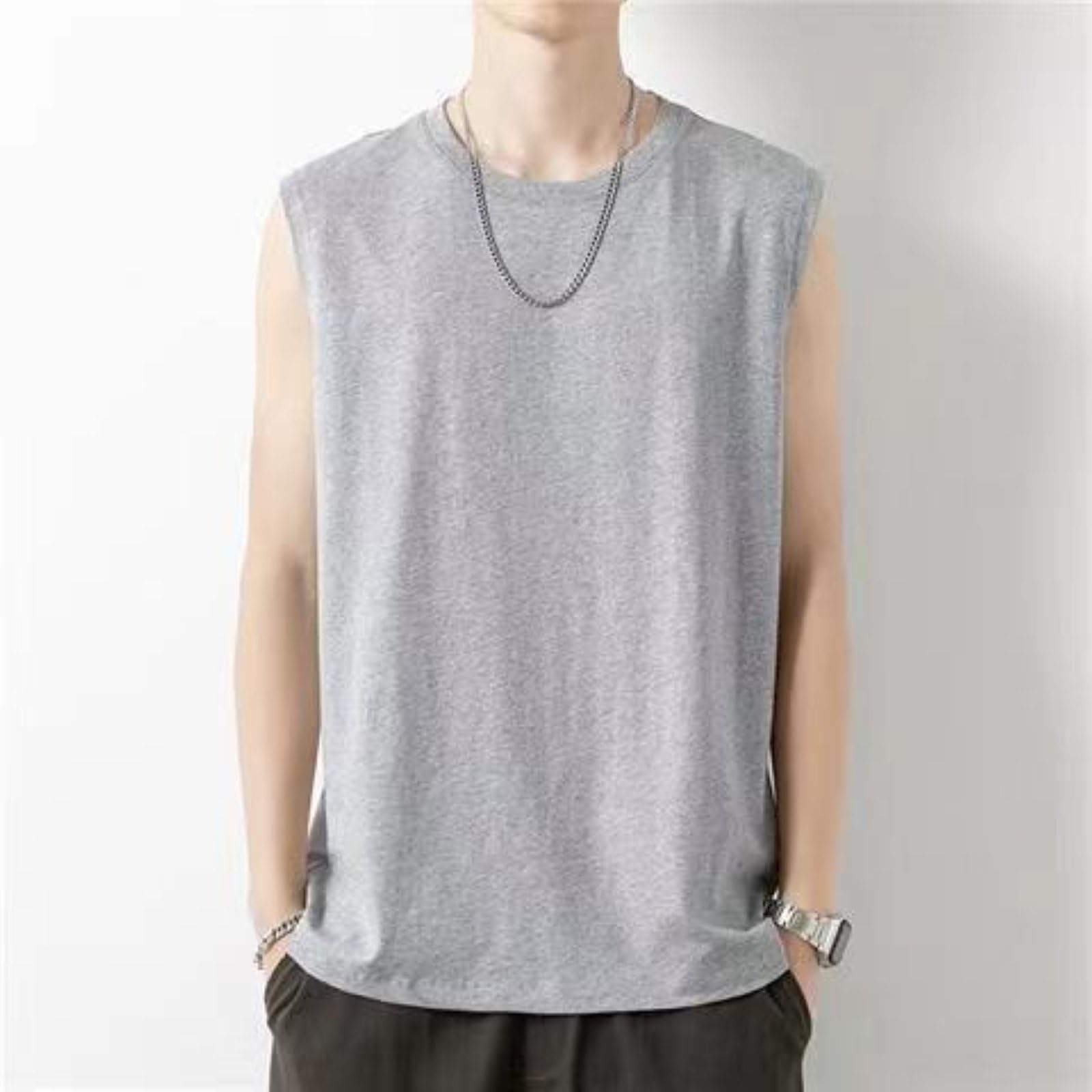 Camicia Senza Maniche A Compressione Grande E Alta da Uomo Camicia A Compressione Atletica Shaper Canotta da Corsa