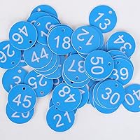 Amazon | タグ キーホルダー 名札番号札50枚 ネーム分類ID