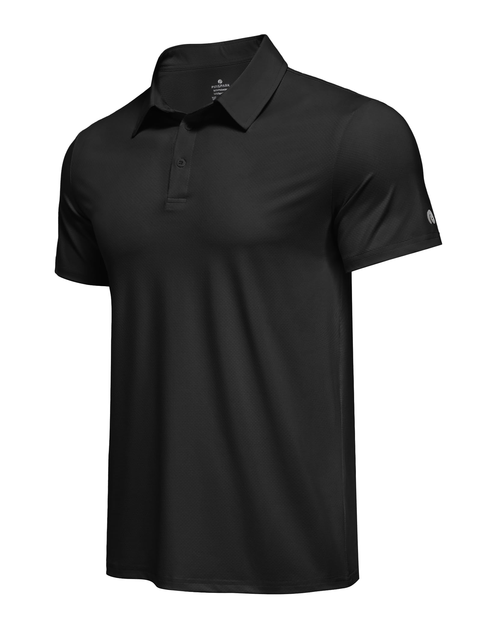 PINSPARK Mens Polo Shirt Performance Moisture Wicking Polo Shirts for Men UPF 50 Golf Shirts Quick Dry Casual Collared Shirt