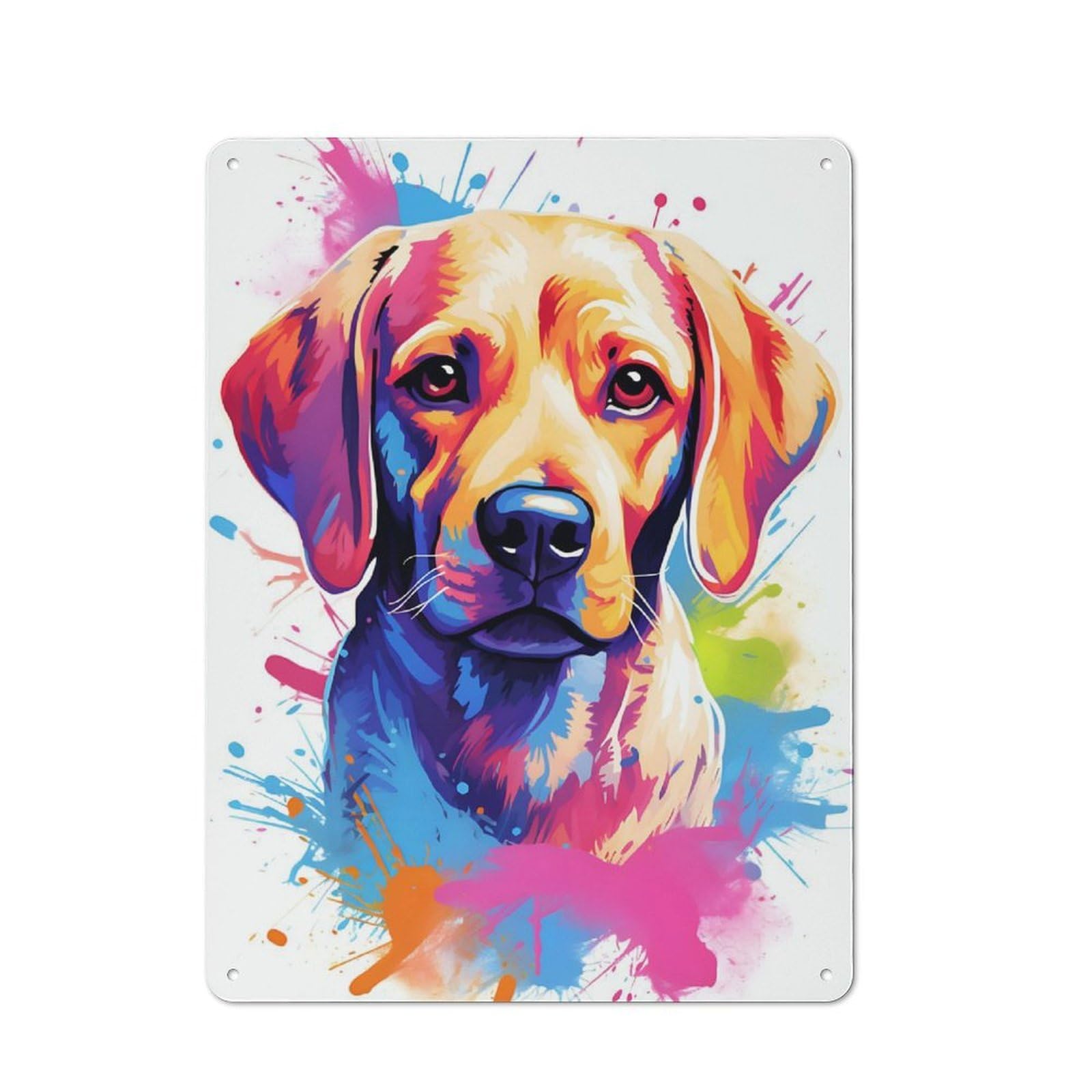 Junmoney Cute Watercolor Labrador Tin Wall Plaque 40X30cm With For Studio Or Craft Room, For Cooler-Season Styling In Studio And Craft Room