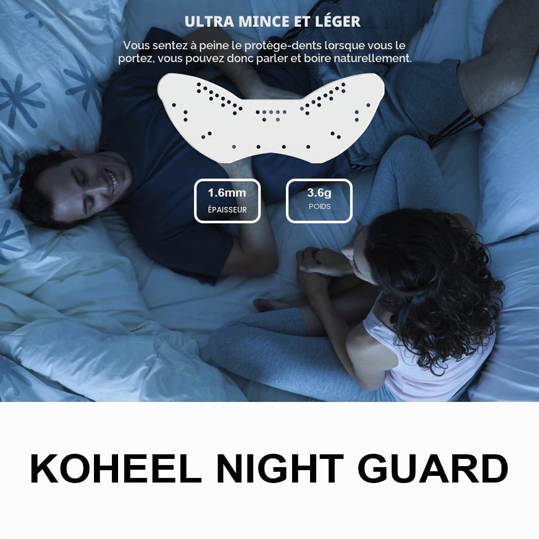 KOHEEL Ultra Mince Gouttière Dentaire protège dents, Stoppe Le Bruxisme, Facile à façonner, empêcher le grincement des dents, bon pour le sommeil