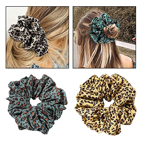 3 Pcs Leopard Dot Animal Print Scrunchies - Ponytail Holders for Women & Girls, 1 count (Pack of 3) - Image 3