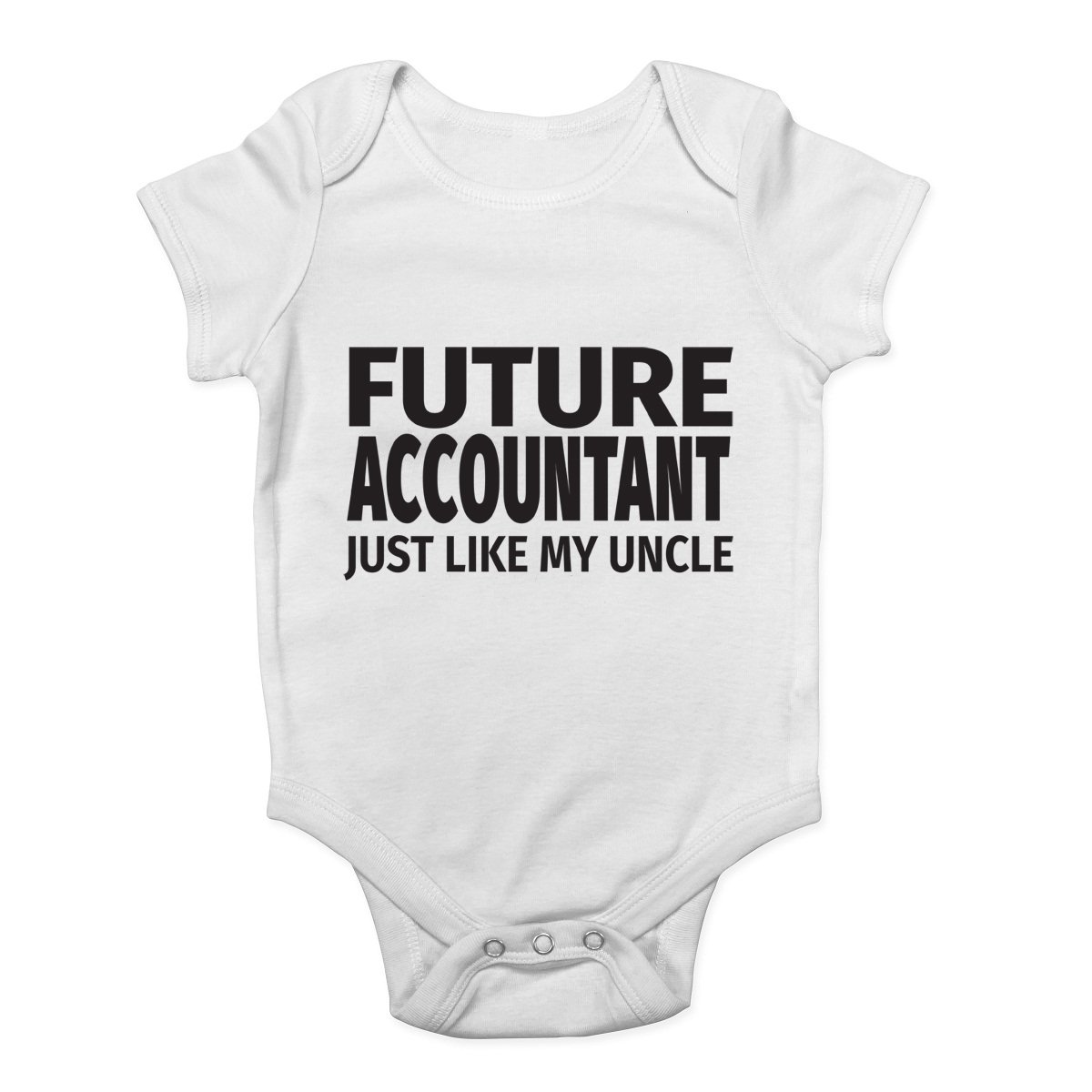 Shopagift Boys White Future Accountant Just Like My Uncle Cute And Girls Baby Vest Bodysuit