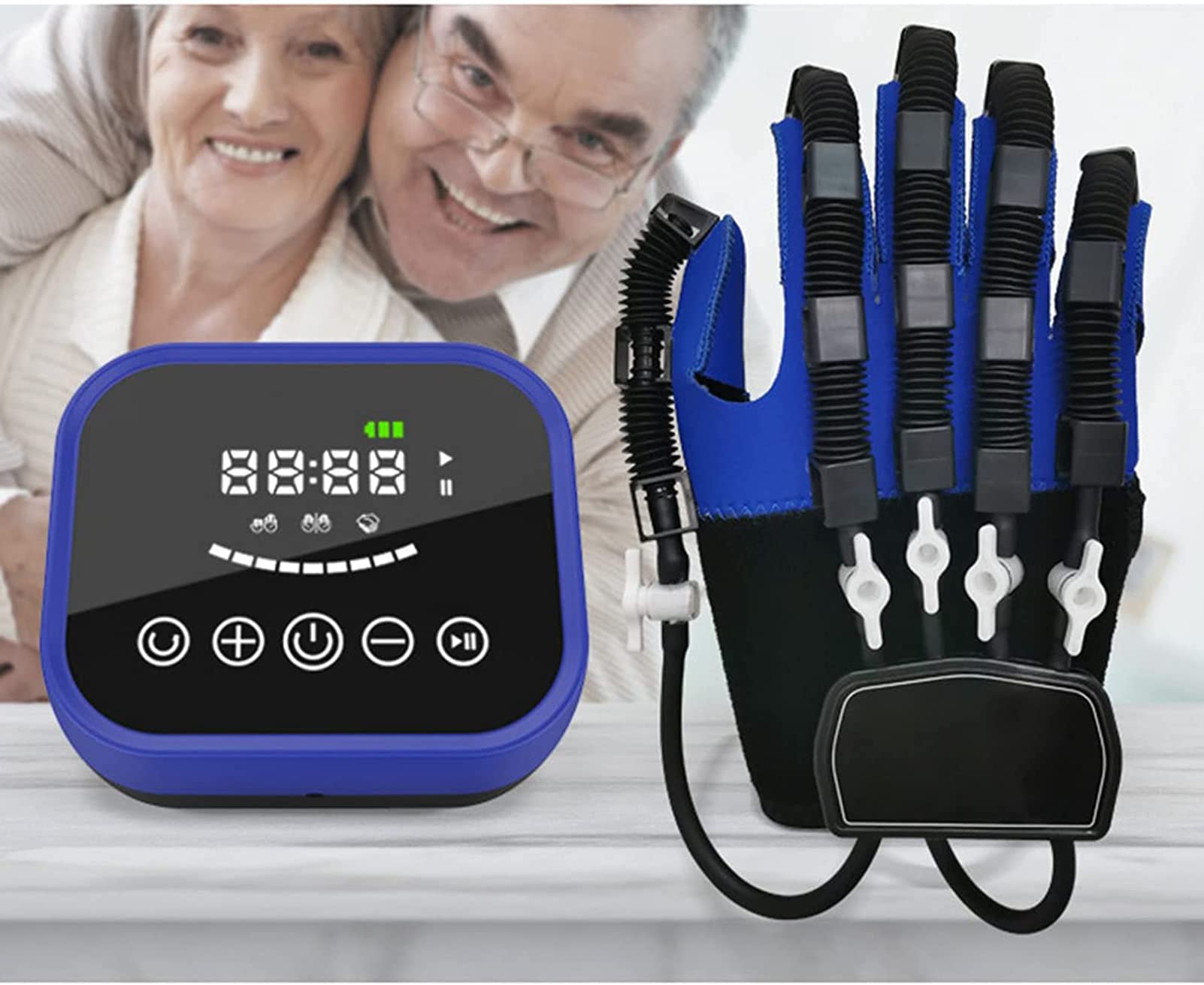 Guantes De Robot De Rehabilitación De Presión De Aire, Entrenador De Dedos De Hemiplejía De Trazo Automático, para Corrección De Flexión De Dedos, para Pacientes con Disfunción De La Mano