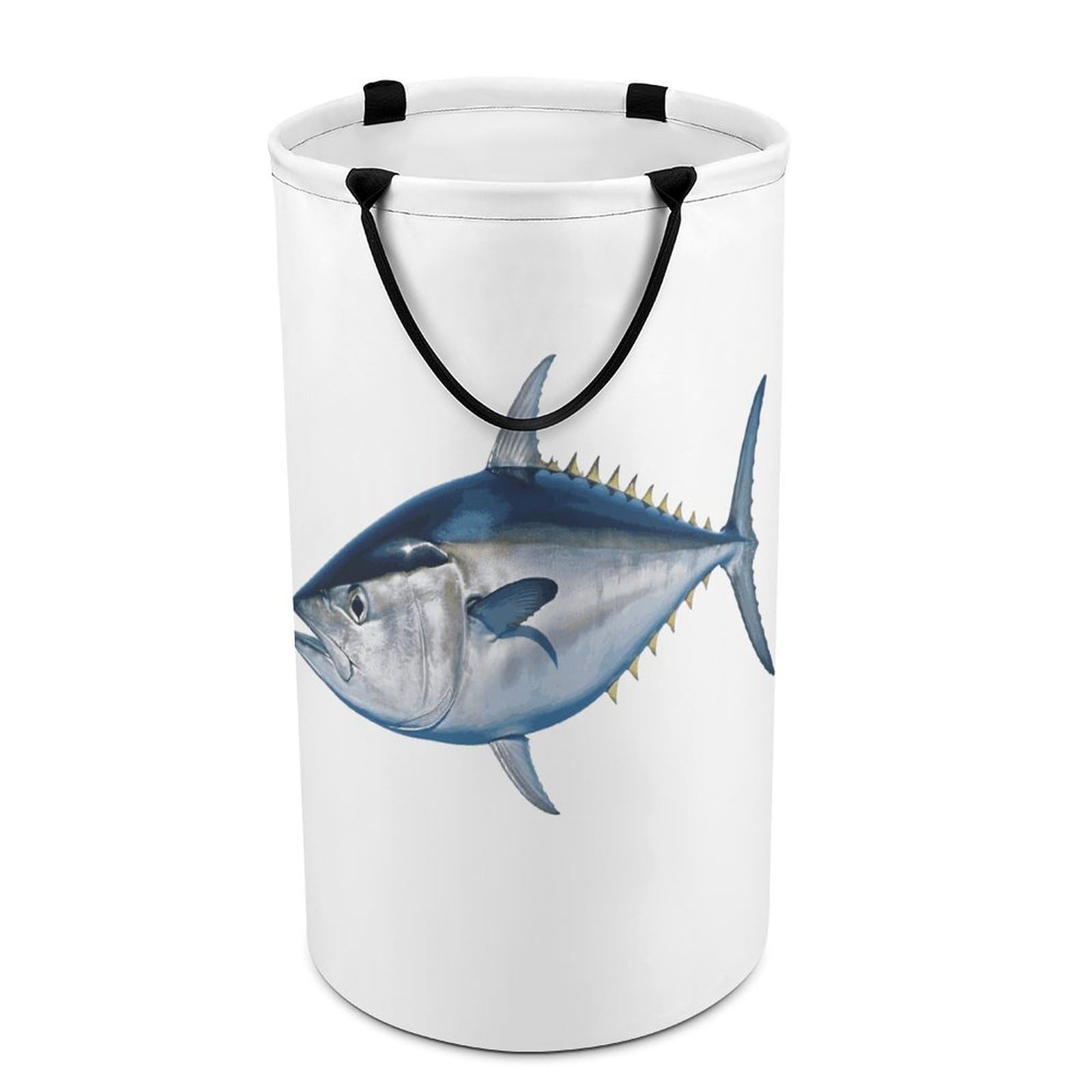 Tuna Thunnus Laundry Hamper Portable Dirty Clothes Basket with Handles Foldable Laundry Basket Waterproof Large Clothes Hamper for Bedroom Bathroom Laundry Room