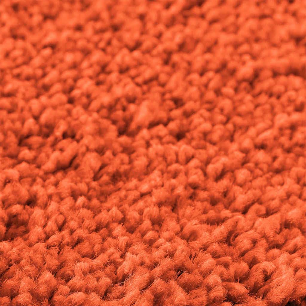 2 TLG. Badematten-Set Orange, rutschfeste Badvorleger mit Toilettenausschnitt 50x50cm und Badteppich 60x90cm aus weichem Polypropylen