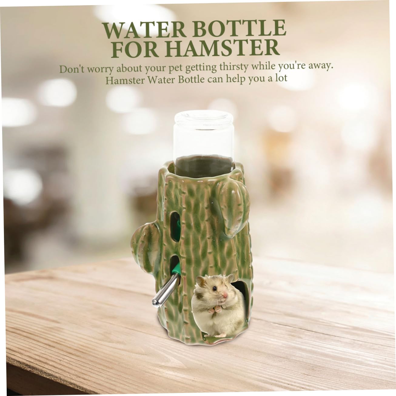 Verstellbare Vertikale Hamster wasserflasche mit Keramikhalter Auslaufsicherer Trinkflaschenhalter für Chinchillas und Meerschweinchen Praktisches Kleintier zubehör in Hellgrün