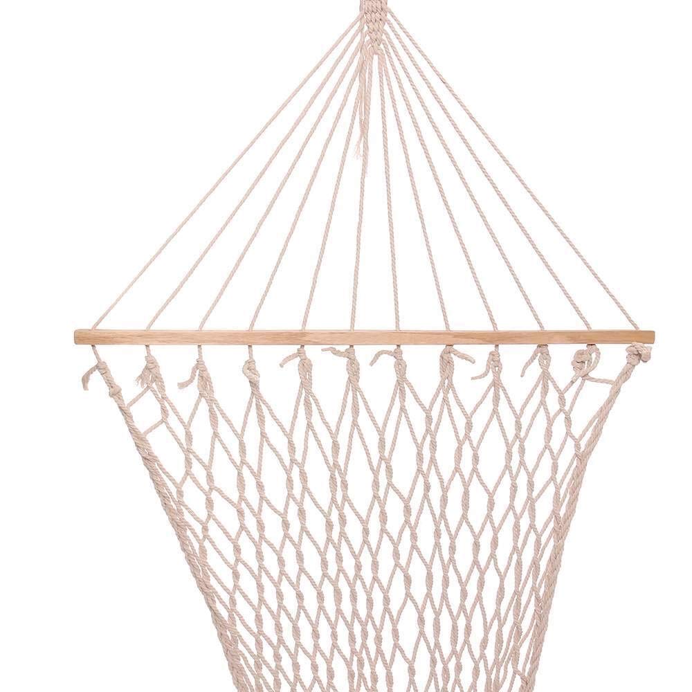 Hamacs d'extérieur portable pour 1 à 2 personnes en maille de coton blanc pour porche, plage, terrasse, chambre à coucher