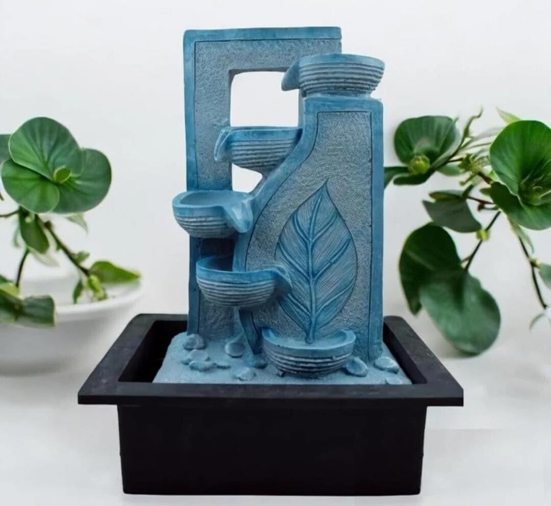 Grey Leaf Water Fountain for Home Decor Tabletop Indoor Desktop Showpiece Fountain for Living Room Bedroom Office Housewarming Gift Meditation-image-16