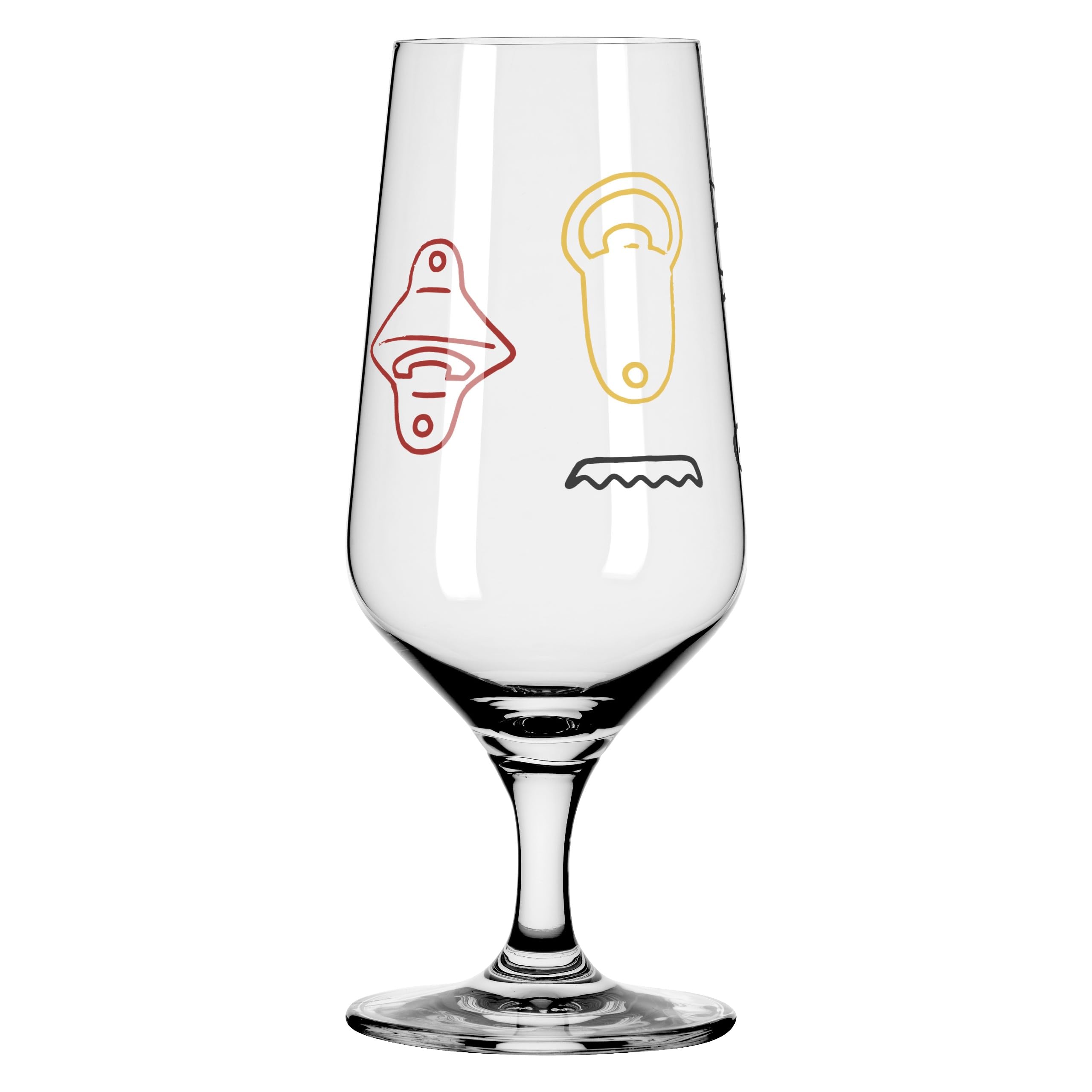 RITZENHOFF 3471007 Bicchiere da birra 300 ml - Set di 2 - Serie Brauchzeit, bottiglia di birra e apribottiglie, multicolore - Made in Germany