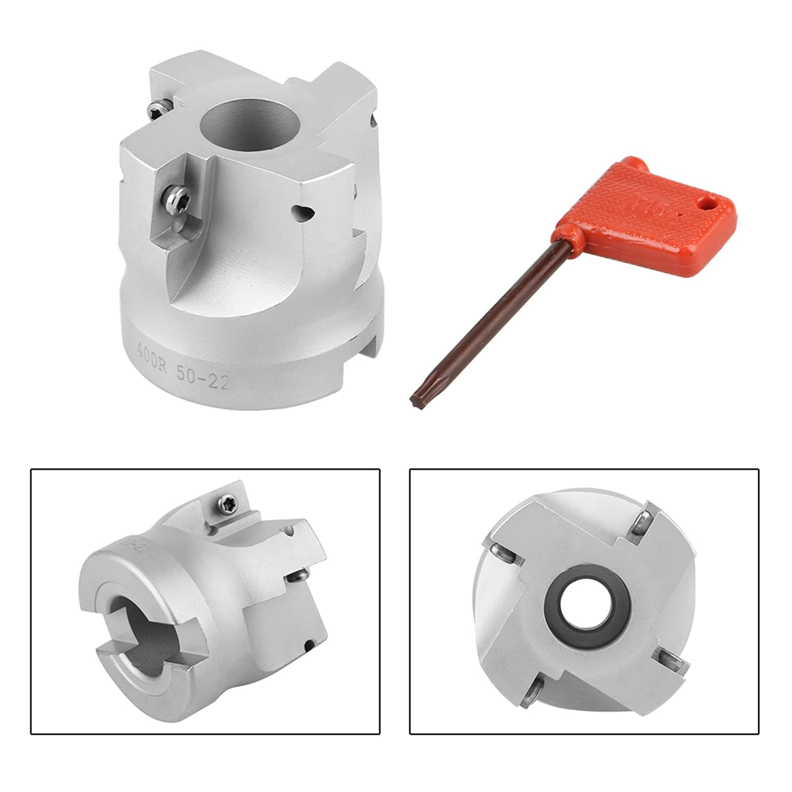 Hyuduo BAP400R Planfräser, 90-Grad-Fräswerkzeug aus Legiertem Stahl, 50 Mm Durchmesser für CNC-Fräsmaschinen