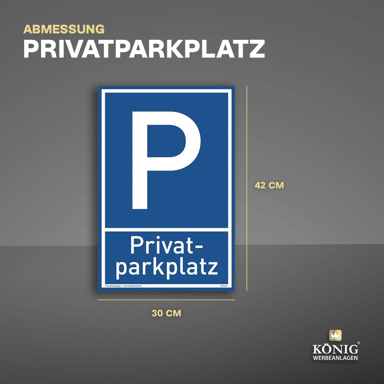 Tripke® Cartello Parcheggio Privato In Alluminio 30x42 Cm - Resistente Alle Intemperie Con Protezione UV, Colore Blu