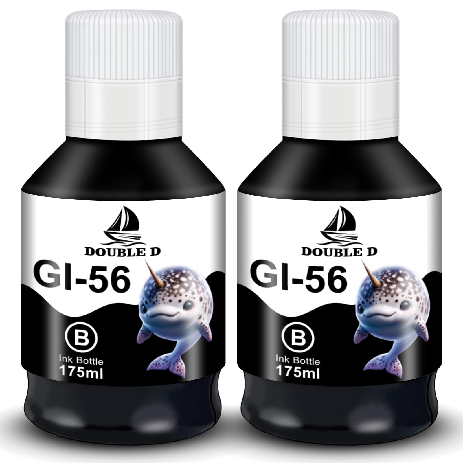 DOUBLE D GI-56 Schwarz Tinte Ersatz für Canon GI-56 BK Kompatibel mit Canon Maxify GX7050 GX6050 GX5050 GX4050 GX3050 Pack