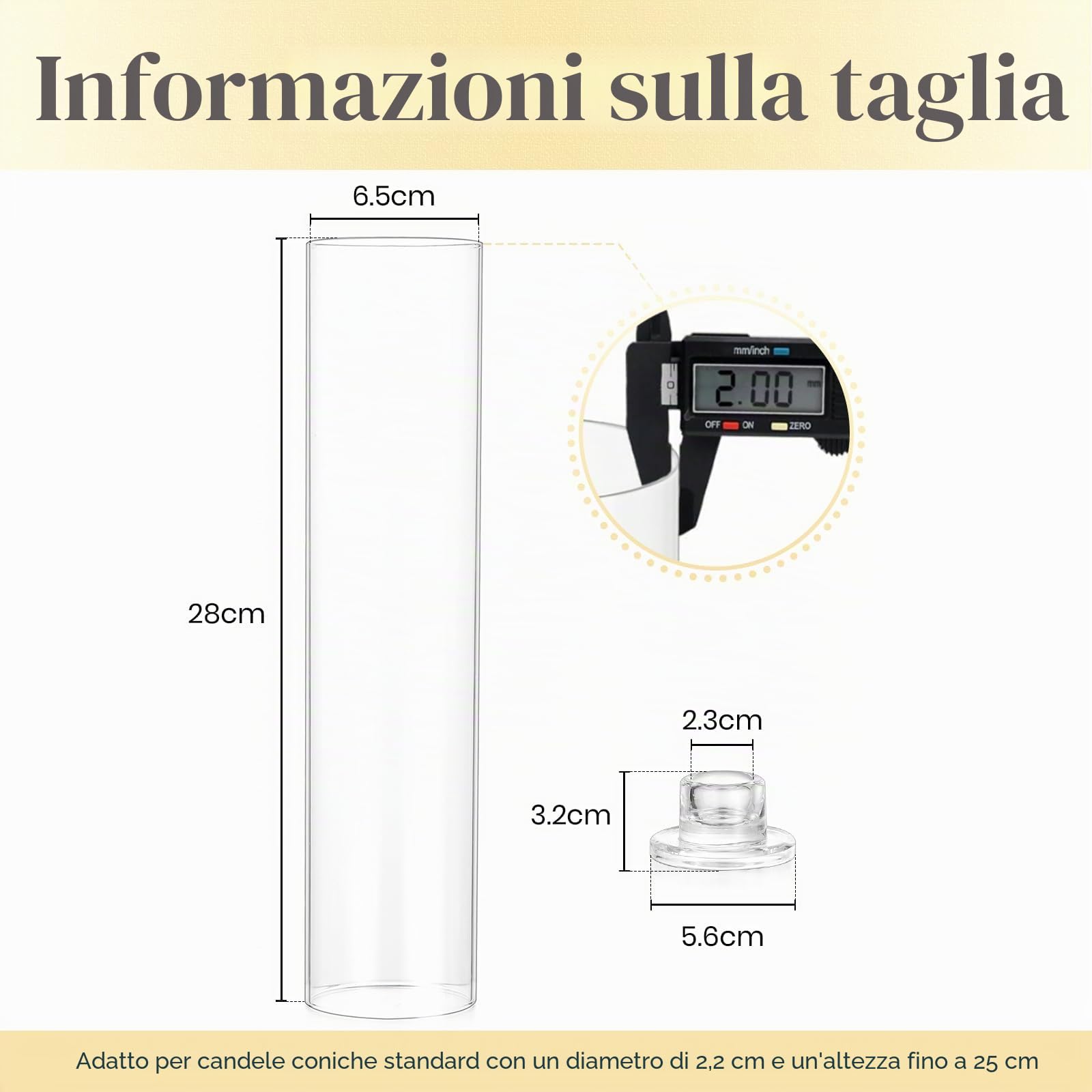 Hewory - Portacandele in vetro Hurricane: set di 6 candelieri trasparenti per centrotavola da matrimonio, alti portacandele per decorazioni natalizie, feste all'aperto'