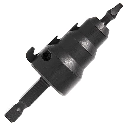 Vouyar Power Conduit Reamer for Drill with Improved Bit Retention, Copper Tube Pipe Expander 1/2, 3/4 and 1 inch, Hexagon Shank, Integrated Bit Holder for Easy Installation of Connectors and Couplers